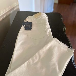 White High Rise Cropped Jeans